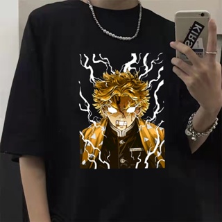 Anime T Shirt Demon Slayer Short Sleeve Oversize T-shirt Mens Oversize Tops Shirts Summer Loose Harajuku Top Cloth_03