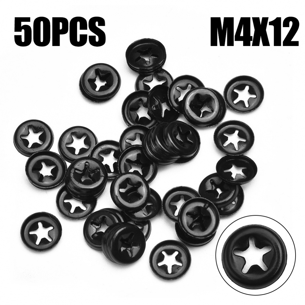 ชุดคลิปแหวนรอง แบบกดล็อค สําหรับเพลาเมตริก M4*12 50 ชิ้น ⭐  August⭐