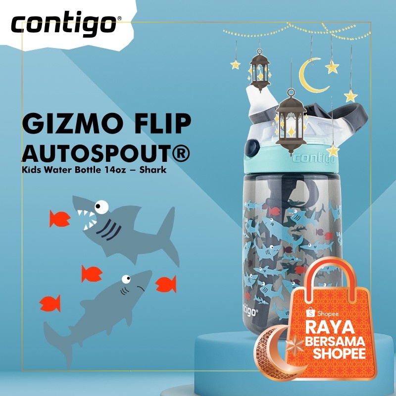 [ของแท้] Contigo Gizmo Flip Autospout Kids Water Bottle / Straw Bottle 14oz / 420ml with Straw Series