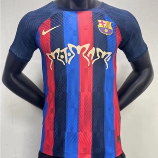 เสื้อกีฬาแขนสั้น ลายทีมชาติฟุตบอล Player:23-24 Barca ชุดเหย้า แห้งเร็ว ไซซ์ S-XXL สําหรับผู้ชาย