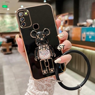 เคส infinix Smart 5 Pro เคส infinix Note 8 Casing infinix Hot 10 Play Cases infinix Hot 11 Play Cover infinix Hot 10i Case infinix Hot 10S Case infinix smart 6 3GB Case Soft TPU Anime Cartoon Cute Kaws Bear Stand With Ring Phone Case TT โทรศัพท์มือถือ