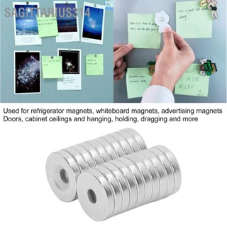 Sagittarius314 20Pcs Neodymium Disc Magnets Strong 4mm Countersunk Hole Rare Earth for Tool Room Science Craft Office