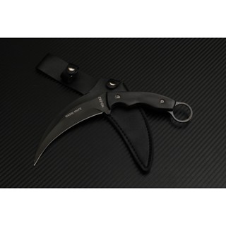 มีดพก มีด คารัมบิต KARAMBIT ด้ามไม้ ขนาด 10" ใบมีดสวย