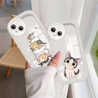 เคสโทรศัพท์ซิลิโคน TPU ใส แบบนิ่ม ลายแมวน่ารัก กันกระแทก สําหรับ IPhone 11 13 14 12 Pro 7 8 Plus XS Max X XR