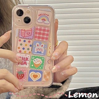 [Lemon] เคสโทรศัพท์มือถือแบบนิ่ม ใส ลายการ์ตูนกระต่ายน่ารัก สําหรับ iPhone 14 14pro 14promax 14plus 7 8 7plus 8plus 11 12 X XS XR XSMAX 11pro 12pro 11promax 12promax 13 13promax 13promax