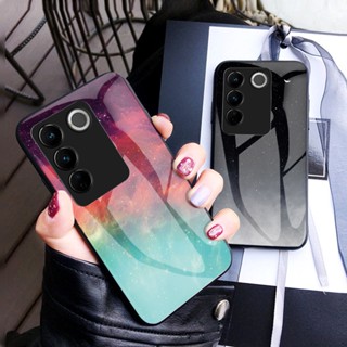 VIVO V27 Pro เคสกระจก Tempered Glass Phone Case Soft TPU Edge Protection Hard VIVO V27 5G เคส Back Cover