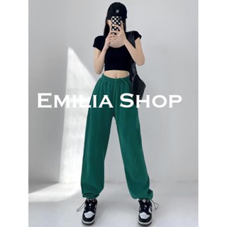 EMILIA SHOP กางเกงขายาว กางเกงเอวสูง สไตล์เกาหลี 2023 ใหม่ A23L0EJ 0403