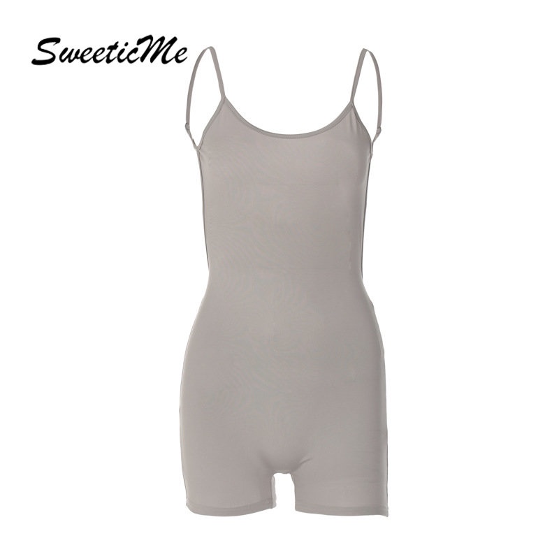 SweeticMe เพลย์สูทเปลือยสําหรับผู้หญิงแฟชั่นใหม่สีทึบเซ็กซี่สลิมฟิต