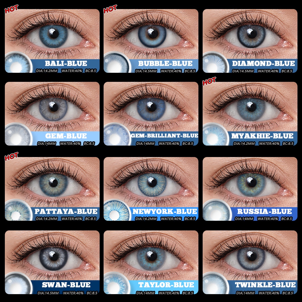 Eyeshare คอนแทคเลนส์สี 2 ชิ้น สําหรับดวงตา สีฟ้า คอนแทคเลนส์ เครื่องสําอาง ปี แต่งหน้า คอนแทคเลนส์