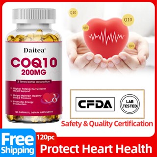 Coenzyme CoQ10 200 Mg 120Sofgels วิตามินเพื่อสุขภาพ หัวใจ แพ็กเก็จใหม่Exp.05/2024