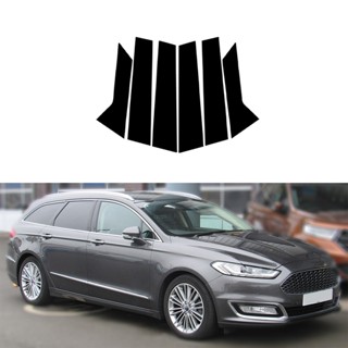 ขายดี สติกเกอร์เสาหน้าต่างรถยนต์ สีดํามันวาว สําหรับ Ford Mondeo MK5 MK V 2014-2022 Ford Fusion B C Column Cover 6 ชิ้น