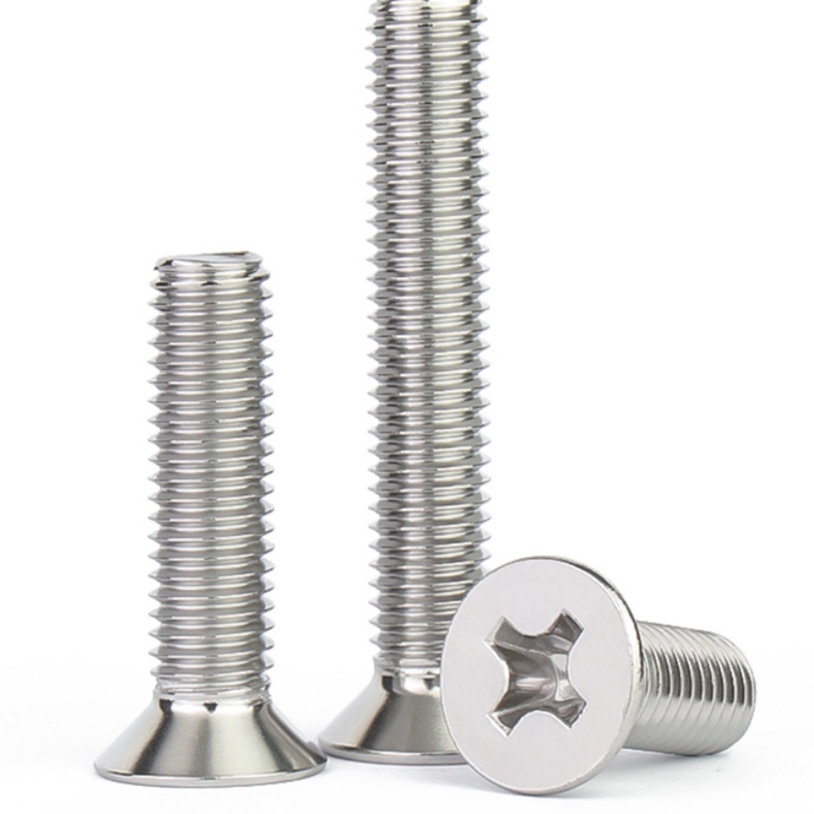 สกรูหัวแบนสแตนเลส 304 ขยายเล ็ บขนาดเล ็ ก M3/M3.5 สกรูหัวจม Phillips