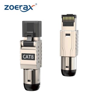 Zoerax RJ45 Cat8 Cat7 Cat6A ปลั๊กเชื่อมต่อโลหะ RJ45 2000MHz 40G LAN 22AWG - 24AWG