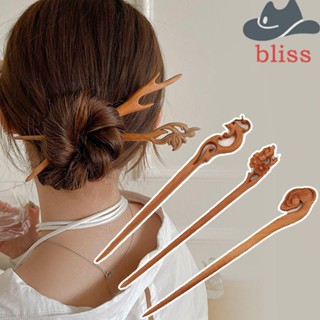 Bliss ใหม่ ที่ติดผมไม้ รูปก้อนเมฆ ผีเสื้อ ดอกไม้ สไตล์จีน หรูหรา สําหรับเด็กผู้หญิง