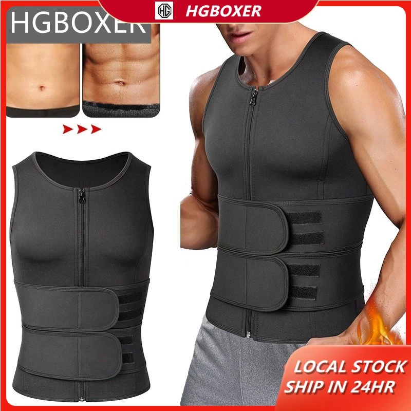ผู้ชายเข็มขัดกระชับสัดส่วนผ้า Neoprene ซิปเก็บหน้าท้องเสื้อกั๊ก