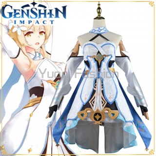 [พร้อมส่ง] Genshin Impact cos เสื้อผ้าคอสเพลย์ ตัวละคร Initial Lumine ครบชุด Mihayou