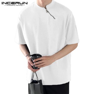 Incerun เสื้อแขนสั้น ทรงหลวม สําหรับผู้ชาย