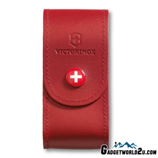 Victorinox กระเป๋าเข็มขัดหนัง สีแดง พร้อมปุ่มกด สําหรับ 91 มม. 5-8 ชั้น 4.0521.1