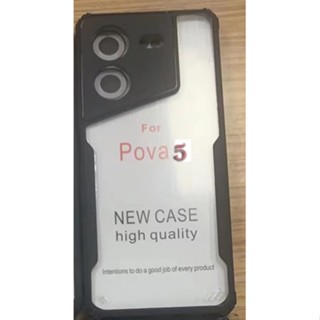 Tecno Pova 5 Pro Neo 3 Neo3 Pova5 Pova5Pro PovaNEO3 Transparent Acrylic Soft TPU Edges Hybrid Case Shockproof Bumper Phone Casing Corner Airbag Anti Drop Camera Protective Back Cover