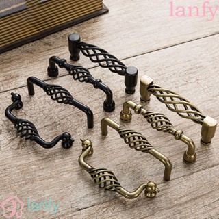 Lanfy ลูกบิดประตูลิ้นชักเฟอร์นิเจอร์สีบรอนซ์สไตล์โบราณพร้อมสกรูสไตล์วินเทจ