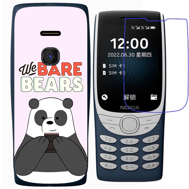 เคสโทรศัพท์มือถือ ซิลิโคนนิ่ม ขอบสี่เหลี่ยม กันระเบิด ลายหมี สําหรับ Nokia 8210 4G