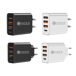 3 พอร์ต USB + PD20W Type-C อะแดปเตอร์ชาร์จโทรศัพท์ อุปกรณ์เสริม สําหรับการเดินทางกลางแจ้ง ที่บ้าน