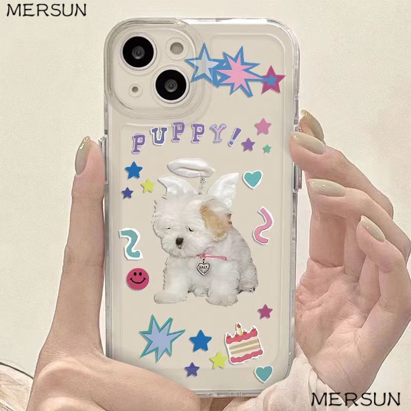 เคสโทรศัพท์มือถือ แบบนิ่ม ลายลูกสุนัขน่ารัก สําหรับ Apple Iphone 11 12 Xr 7 promax 1413 8p XLB6