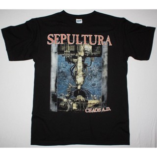 JKRเสื้อยืดผ้าฝ้ายพิมพ์ลาย Yuanl5 [พร้อมส่ง] เสื้อยืดผ้าฝ้าย 100% พิมพ์ลาย Sepultura Chaos A Soulfly Cavalera Conspiracy