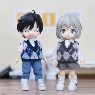 Ob11 clothes YMY เสื้อกั๊กถัก คอวี สําหรับตุ๊กตา Nendoroid GSC YMY obitsu11 1/12 BJD BODY9 DDF ufdoll