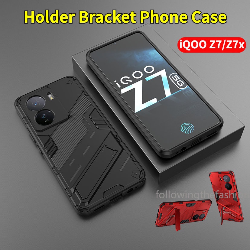 เคสโทรศัพท์มือถือแบบแข็ง กันกระแทก พร้อมที่ตั้งวาง สไตล์พังก์ แฟชั่น สําหรับ vivo iQOO Z7 Z7x Z 7x 5