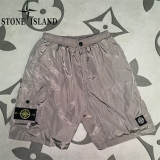 STONE ISLAND กางเกงขาสั้นลําลอง ผ้าไนล่อน 100% กันน้ํา ปักลายโลโก้หิน เหมาะกับเดินชายหาดกลางแจ้ง สําหรับผู้ชาย และผู้หญิง