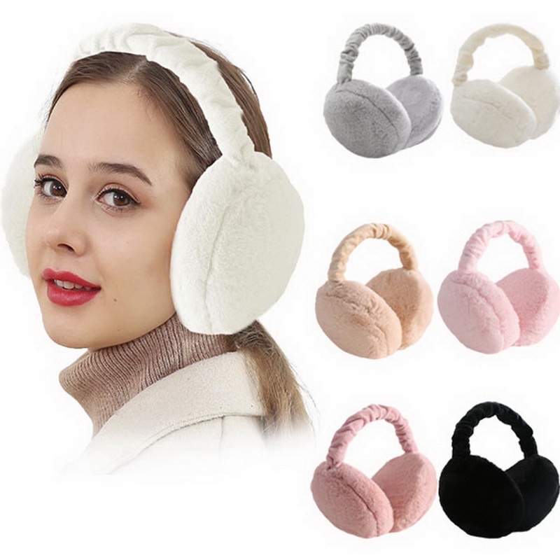 ที่ปิดหูกันหนาว ผ้ากํามะหยี่ขนนิ่ม ให้ความอบอุ่น สีพื้น เหมาะกับฤดูหนาว สําหรับผู้หญิง และผู้ชาย