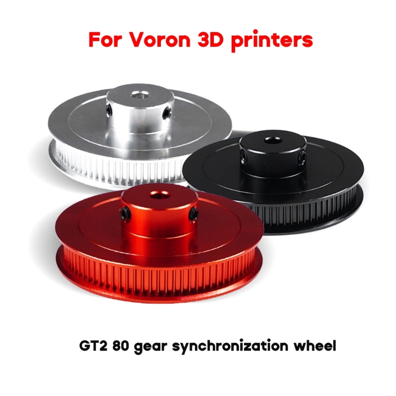 QUU GT2 Timing Pulley 3D เครื่องพิมพ์ส่วน 80 ฟัน 2GT Synchronous Pulley Bore กว้าง 6 มม.