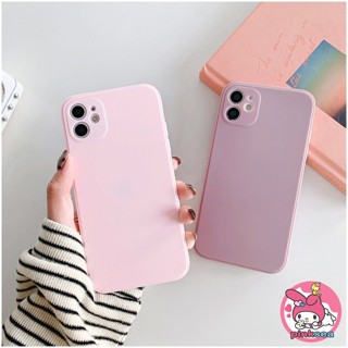 เคสโทรศัพท์ซิลิโคน TPU แบบนิ่ม กันกระแทก ป้องกันเลนส์กล้อง สีแคนดี้ สีชมพู สีม่วง สําหรับ iPhone 15 14 13 12 11 Pro Max SE2020 X Xr Xs Max 8 7 6 6s Plus