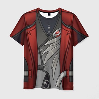 เสื้อยืด พิมพ์ลาย Dilyuk Scarlet Night Genshin Impact สําหรับผู้ชาย