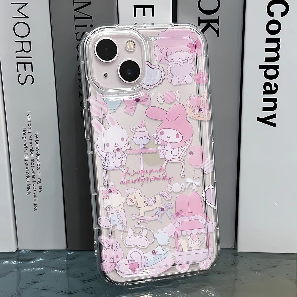 เคสโทรศัพท์มือถือ แบบใส ลายการ์ตูนเมโลดี้ Trojan รูใหญ่ สําหรับ iPhone 14 13 7812XR Pro ISL1 11