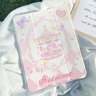 【 เคส iPad 】เคสแท็บเล็ต ลายม้าหมุน Trojan สําหรับ iPad air4 10.9 นิ้ว pro 11 2021 mini 5 2019 air 3 10.5 air 2 2018 9.7 6 iPad 9 10.2 2021 Mini6 pro 12.9