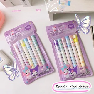 ปากกามาร์กเกอร์ ไฮไลท์ รูปกราฟฟิติ Sanrio diy จํานวน 6 ชิ้น ต่อชุด