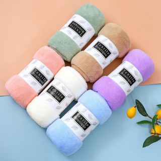 ผ้าเช็ดตัวและชุดคลุมอาบน้ำ AN ผ้าเช็ดตัว ผ้าขนหนูนาโน สีพื้น รุ่นหนานุ่ม เกรดพรีเมี่ยม นุ่งได้ ขนาด70*140เซน