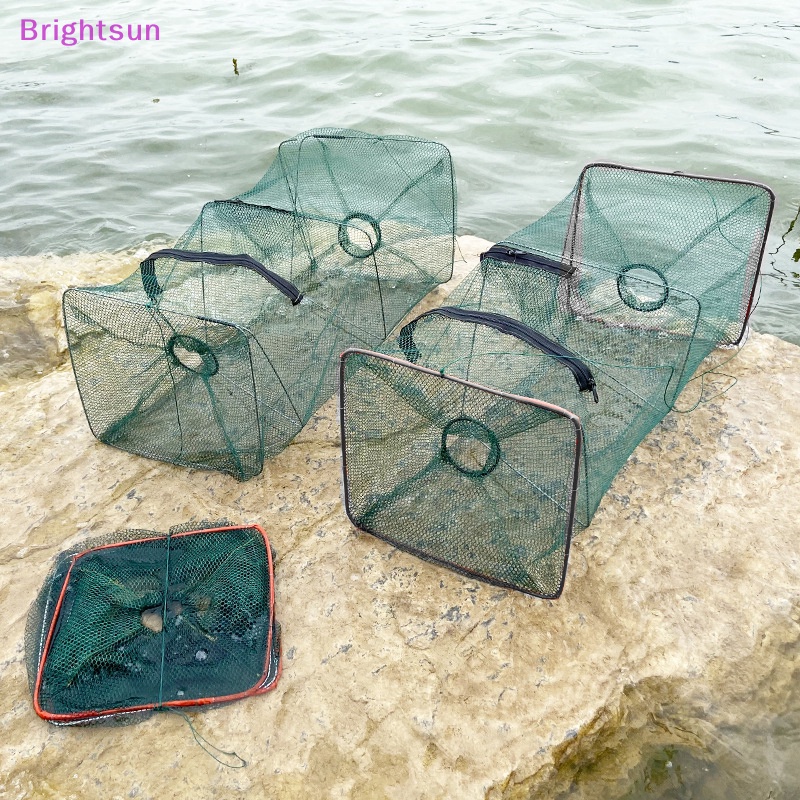 Brightsun Fish Trap Net อุปกรณ์ตกปลาปูกุ้งกั้งกุ้งก้ามกราม Crwdad พับได้ ใหม่