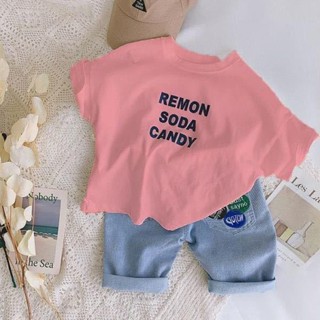 พร้อมส่ง ขายดี เสื้อยืดแขนสั้น ผ้าฝ้าย และผ้าลินิน ทรงหลวม สไตล์เกาหลี และญี่ปุ่น แฟชั่นฤดูร้อน สําหรับเด็กผู้ชาย และเด็กผู้หญิง