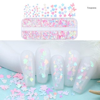 【CH*】 Nail Embellishments Nail Sequins Colorful Nail Glitter Paillette Mixed Size Nail Art Stickers for Nail Decors 12-G