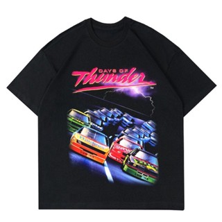 พร้อมส่ง ผ้าฝ้ายบริสุทธิ์ T-shirt    KAOS NASCAR RACING THUNDER  TSHIRT VINTAGE NASCAR RACING 90S  KAOS VINTAGE HITAM