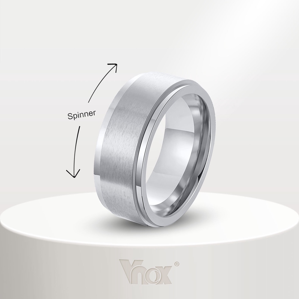 Vnox แหวนสปินเนอร์ 6/8 มม. คลายเครียด สไตล์คลาสสิก เครื่องประดับ สําหรับผู้ชาย