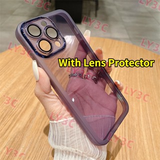 เคสซิลิโคนนิ่ม แบบใส ป้องกันเลนส์กล้อง สําหรับ iPhone 12 Pro Max 13 Pro Max 14 PLUS 14 Pro Max