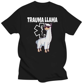 เสื้อยืดแขนสั้น พิมพ์ลาย Trauma Llama Emt Medic Ems สําหรับผู้ชาย