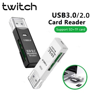 Twitch 2 in 1 อะแดปเตอร์การ์ดรีดเดอร์ Usb 3.0 เป็น Sd Micro Sd Tf สําหรับ Pc แล็ปท็อป