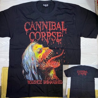 เสื้อยืดแขนสั้น พิมพ์ลาย Cannibal Corpse สีดํา