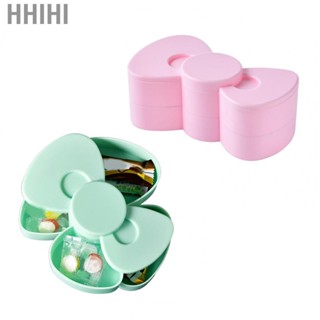 Hhihi Rotating Jewelry Storage Case  Bowknot Rotating Jewelry Storage Box Decoration  for Dressing Table for Girl