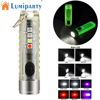 Lumiparty พวงกุญแจไฟฉาย มัลติฟังก์ชั่น 400lm ความสว่างสูง ชาร์จ Usb C สําหรับตั้งแคมป์